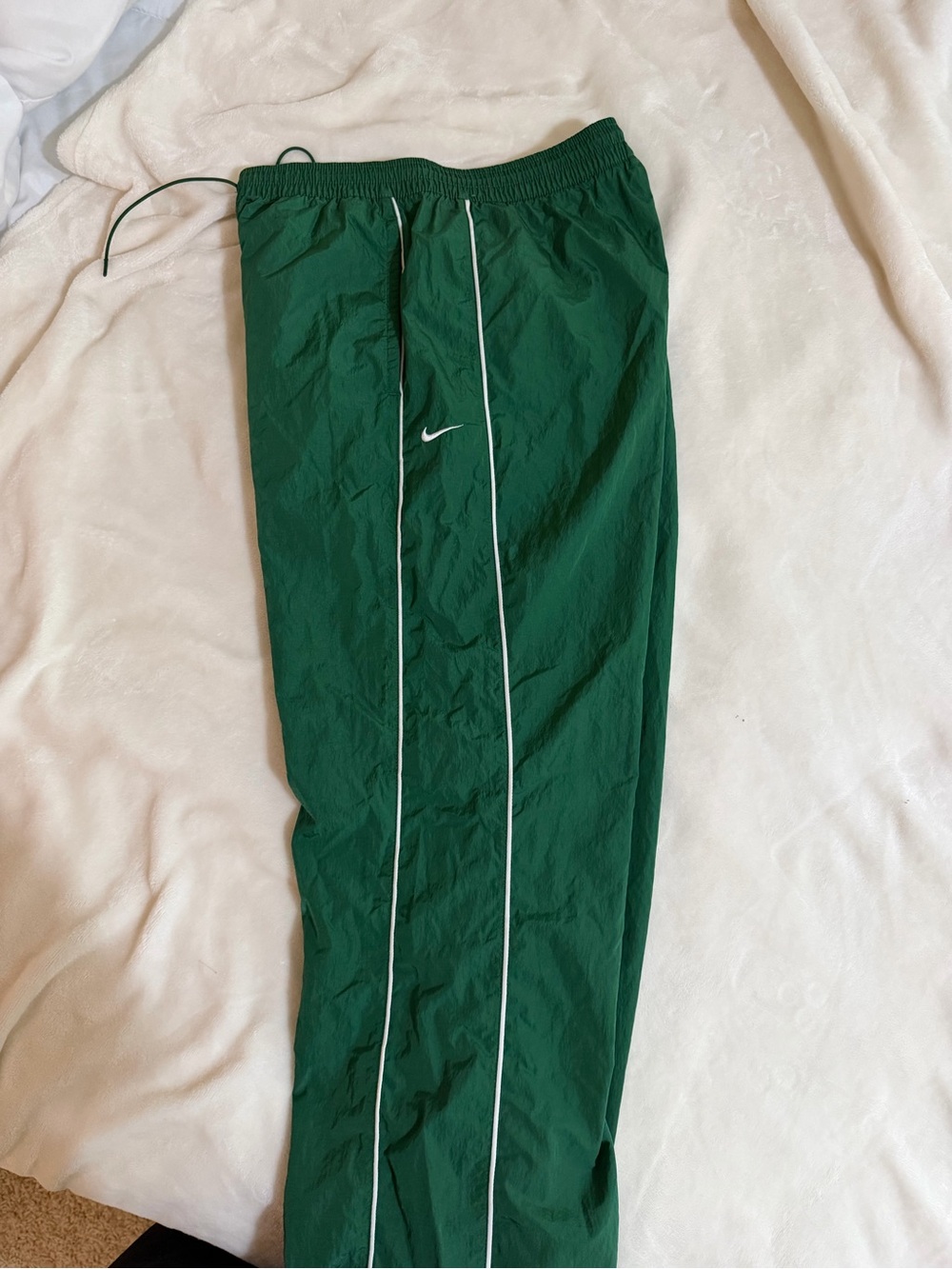 Nike Green Track Pants with White Piping - Picture 2 of 4
